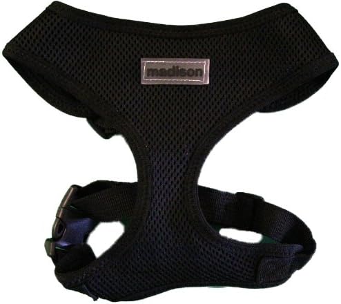 Madison Pet Products Double Adjustable Dog Harness, Medium, Black