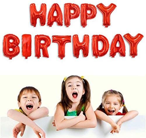 Riddhika Ventures "Happy Birthday" Toy Balloon (Pack of 13 Letters, Red)