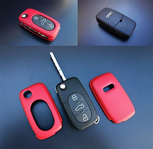 OriginalEuro Remote Flip Key Cover Case Skin Shell Cap Fob Protection S Line Red for Early Audi
