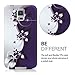 kwmobile TPU SILICONE CASE for Samsung Galaxy S5 / S5 Neo / S5 LTE+ / S5 Duos Design flowers Yin Yang white violet - Stylish designer case made of premium soft TPU