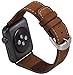 Apple Watch Genuine leather real strap watch band Suede band with 2 x metal buckle black Adapter Replacement Connector Luxury 1 pair 42 mm Basic, Sport, Edition - in Brown by OKCS