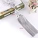 Crystal Beaded Curtain Tie Back 2pcs Tassel Tie Backs for Curtain Beautiful Curtain Holdback Rope(Silver)