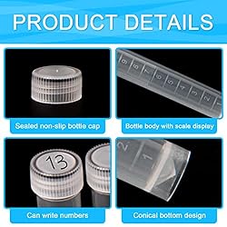 Qfeley 50 Pack 10ml Lab Plastic Frozen Test Tubes