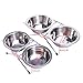 dfsdmlp Stainless Steel Double Pet Bowl,Water Food Feeding Station for Cats Dogs Puppythumb 1