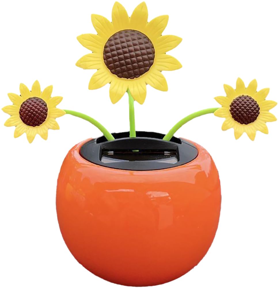 Photo 1 of 1 Pc Cute Sunflower Solar Powered Dancing Flower, Decoration Gift, Swinging Dancer Toy, No Battery Required, Car Decor, Sunflower Car Decoration