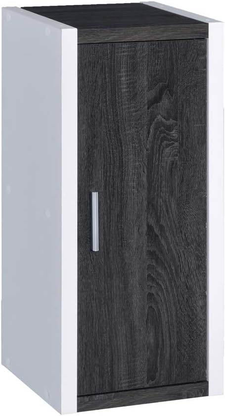 Amazon Com Frama Two Tone Floor Storage Cabinet With 1 Door And 2 Shelves For Living Room Bedroom And Office Black Brown Kitchen Dining