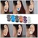TOPBRIGHT 6 Pairs Set Mixed Stone Saddle Ear Plugs Stretcher Expander Tunnels Ear Gauges Piercing Jewelry