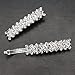 Luxxii - Rhinestones Crystal Hair Barrette Clip Hair Pin (Pack 2, Silver Color)