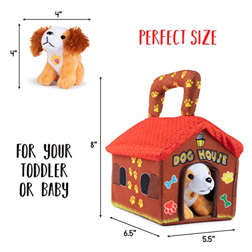 image for Plush Creations Plush Dog House Carrier with 4 Soft and Cuddly, Talkin