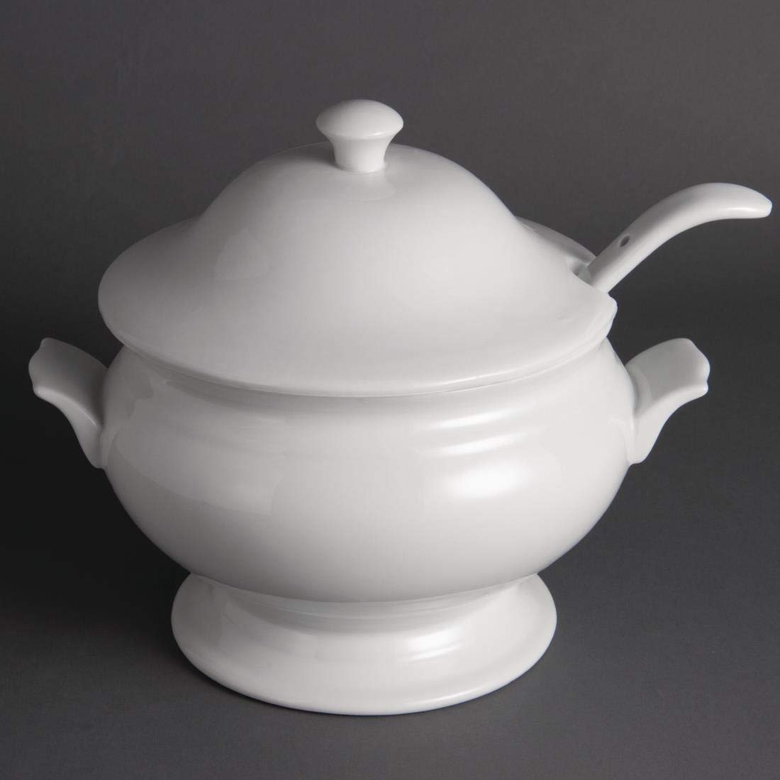 Olympia Soup Tureen and Ladle 2.5L 88Oz 227X250mm with Lid Serving Restaurant