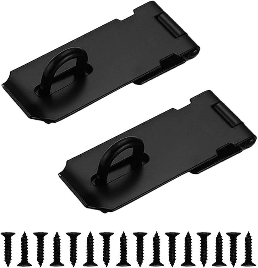 2pcs Stainless Steel Door Lock Padlock Hasp Gate Shed Locker