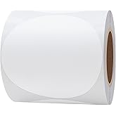 Hybsk 3 inch Circle Color Direct Thermal Stickers Shipping Labels for Barcodes,Name Tag,DIY Logo Design,QR Code,Inventory-350 pcs (3 inch,White)