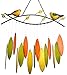 SpringHut Wind Chimes Unique Spring Themed Rustic Design with Colorful Stained Glass Leaves, 22” Long, Made for Both Indoor and Outdoor, Great Decor for Your Patio and Garden