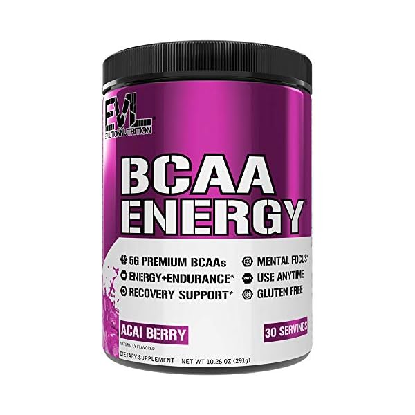 Evlution-Nutrition-BCAA-Energy-High-Performance-Amino-Acid-Supplement-for-Anytime-Energy-Muscle-Building-Recovery-and-Endurance-Pre-Workout-Post-Workout-30-Servings-Acai-Berry Evlution Nutrition BCAA Energy - High Performance Amino Acid Supplement for Anytime Energy, Muscle Building, Recovery and Endurance, Pre Workout, Post Workout (30 Servings, Acai Berry)