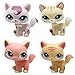 4pcs Littlest Pet Shop Walking Cat Kitty LPS Toy #1572 #2034 #1265 #1699