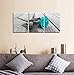 YPY Teal and Grey Canvas Wall Art - Rose Flower Picture for Bedroom - Black White Themed Turquoise Floral Painting Printed on Canvas Home Decor Ready to Hang (12x16in)