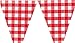Fun Express Large (plastic) Red and White Checkered Gingham pennant banner - 24 feet long