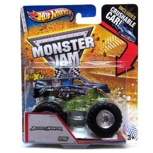 2013 HOT WHEELS MONSTER JAM BOUNTY HUNTER TRUCK WITH CRUSHABLE CAR 1:64 SCALE