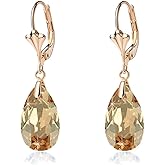 Austrian Crystal Teardrop Leverback Dangle Earrings for Women Fashion 14K Gold Plated Hypoallergenic Jewelry