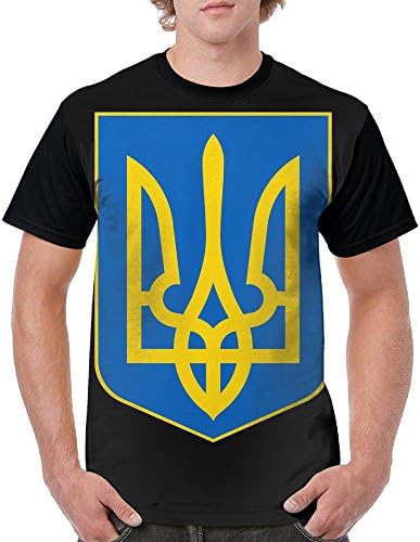 XiaMuXiaGua Ukrainian Coat of Arms Black Cartoon T Shirt Tops for Man XXL Short Sleeve XXL