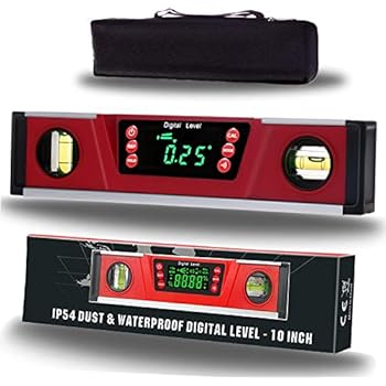 10-Inch Digital Torpedo Level and Protractor | Neodymium Magnets | Bright LED Display | V-GROOVE MAGNETIC BASE|IP54 Dust/Water Resistant smart level with Carrying Bag