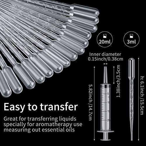 200 Pieces 3ml Plastic Transfer Pipettes 4 Pack 20ml Large Plastic