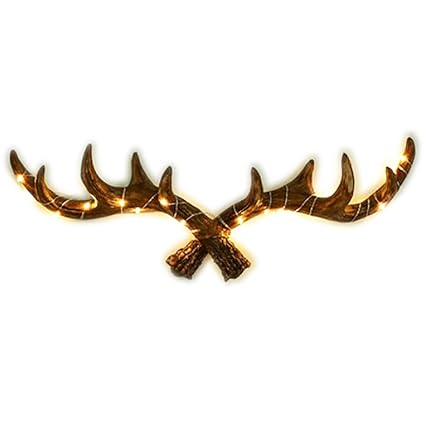 Outgeek Clothes Hook Vintage Deer Horn Towel Hook Wall Hook with Light for Home