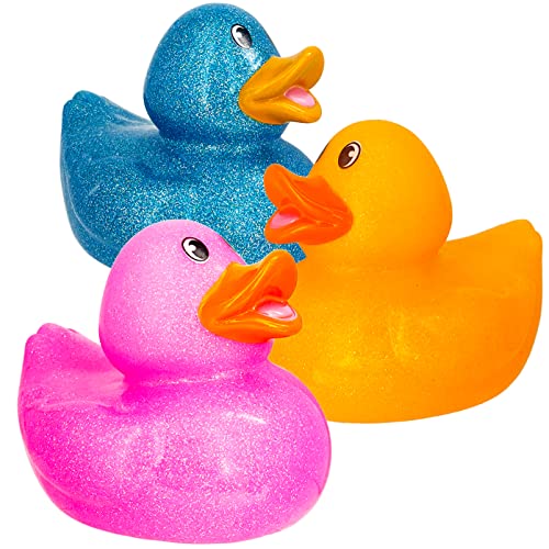 Giant Glitter Rubber Duck Toy with Sound Assortment Duckies for Kids
