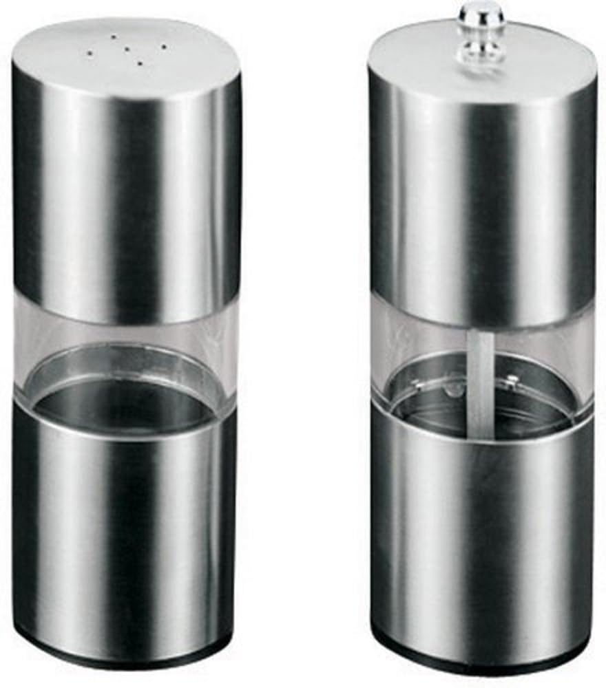 Metaltex Salt Shaker and Pepper Mill Set, Silver