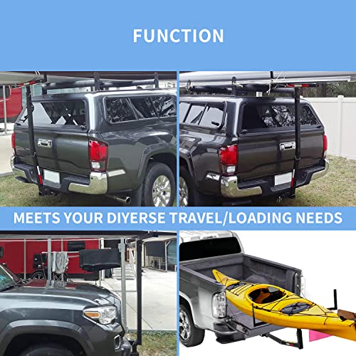 ECOTRIC Truck Bed Extender Pickup Truck Bed Hitch Mount Extension Rack
