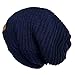 LETHMIK Functional Slouchy Beanie Unisex Skully Hat Warm Infinity Scarf in 3 Colors ,Navy Blue,One Size (Elastic)