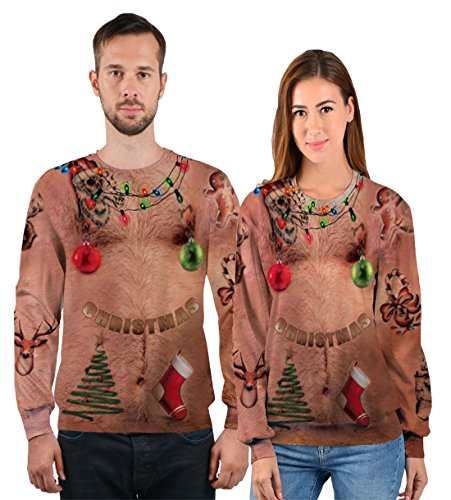 uideazone Men Women Funny Ugly Christmas Sweatshirts 3D Digital Printed Graphic Long Sleeve Pullover Shirts - Image 4