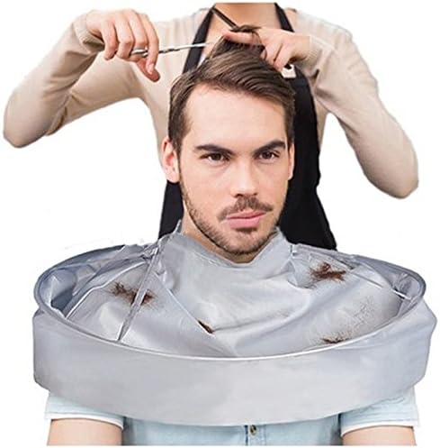 Fulltime(TM) Hair Cutting Cloak Umbrella Cape, Salon Barber For Home And Salon Apron Hair Cloth for Barbershop Water Resistant Hair Cutting Cape Shampoo Cloth (60cm Diameter, silver)