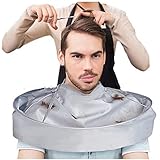 SuperUS Haircut Cloth, DIY Hair Cutting Cloak Umbrella Cape Salon Barber Salon and Home Stylists Using (1 pcs, Silver)