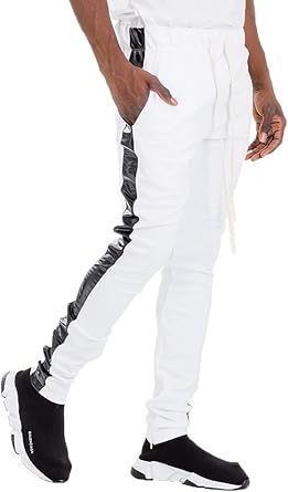 leather track pants mens
