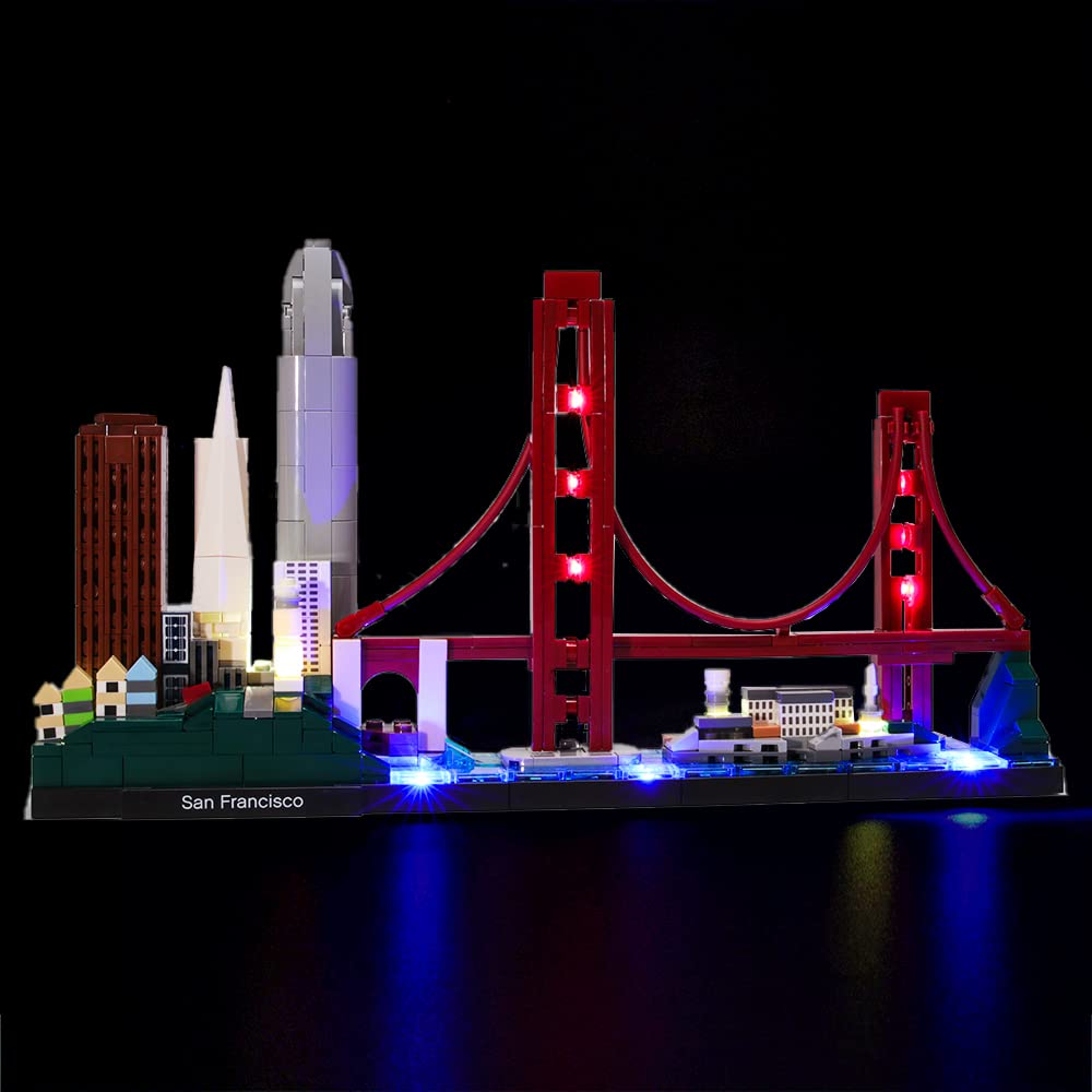 GEAMENT Upgraded Version LED Light Kit for Architecture Skyline Collection San Francisco Golden Gate Bridge - Compatible with LEGO 21043 (Building Set Not Included)