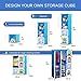MAGINELS Portable Kid Organizers and Storage Organizer Clothes Wardrobe Cube Closet Bedroom Armoire Children Dresser Hanging Rack Forest Animal Blue 8 Cube & 2 Rod