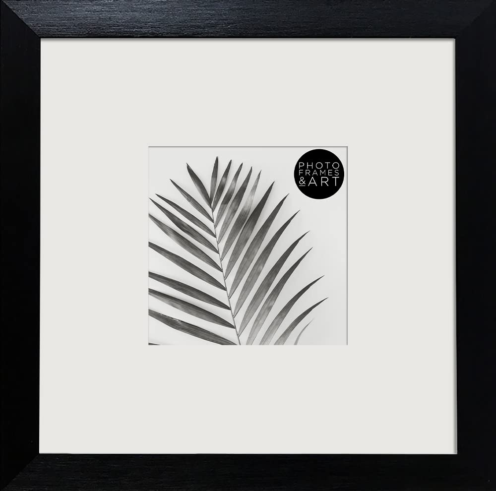 pf+a REAL GLASS 8x8 For 4x4 Frame With Mount - 4x4 inch frame with mount - Modern Oxford Black Premium Square Instagram Picture Frame