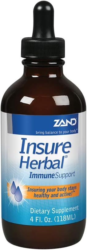 Zand Insure Immune Support | Herbal Liquid Echinacea Supplement | Features Elderberry, Chamomile, Ginger & Valerian | 4 oz: Health & Personal Care