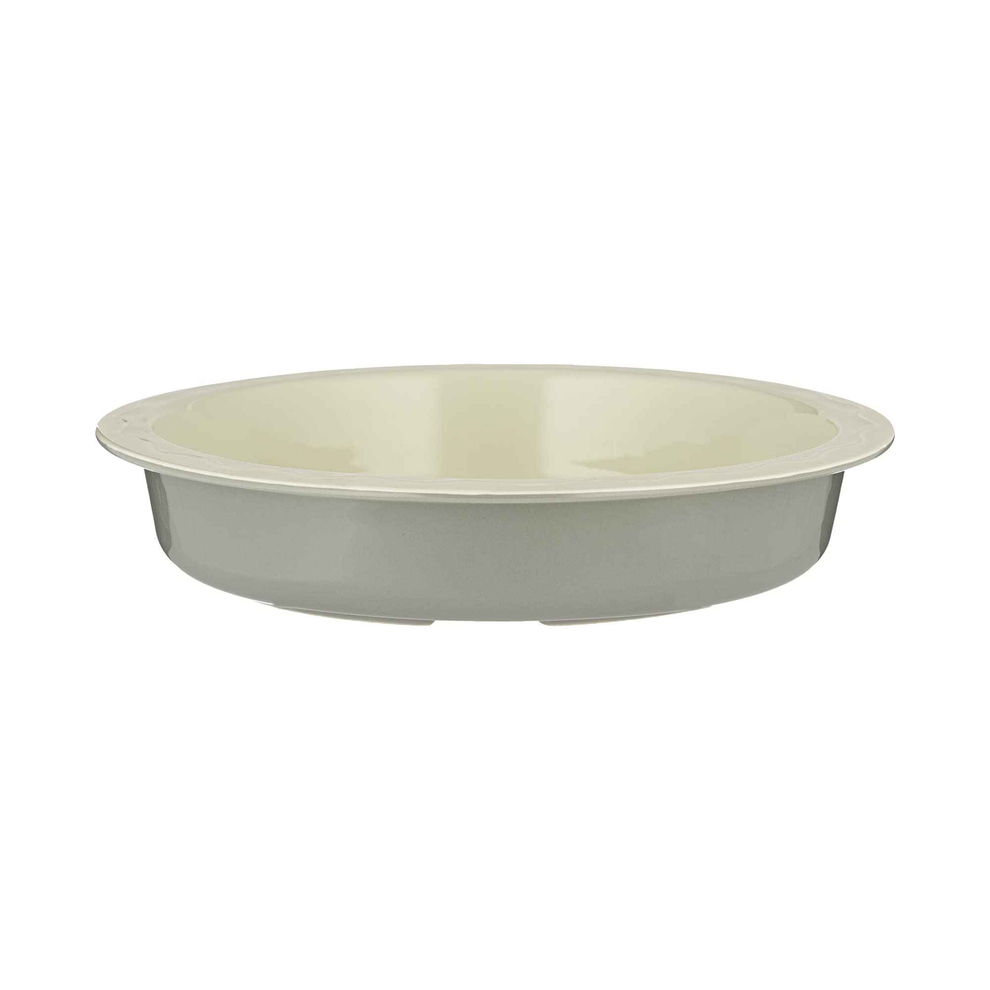 Mason Cash Innovative Kitchen 29cm Pie Dish | Grey & Cream Stoneware with Pastry Anchor Rim & Rippled Base | Even Heat Distribution, Easy Pastry Release, Oven, Microwave, Freezer & Dishwasher Safe