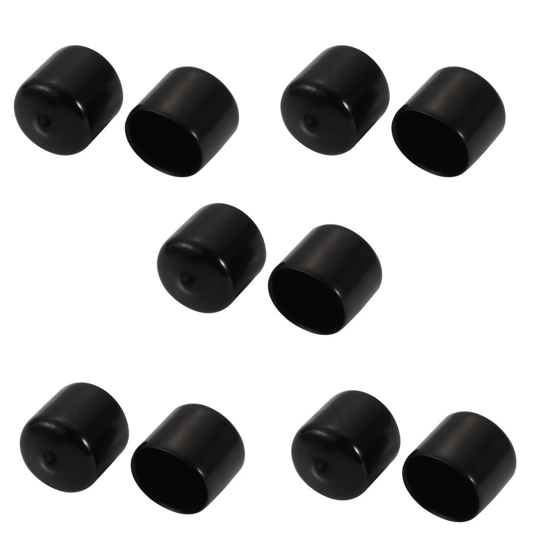 sourcingmap 10Pcs 25mm Inner Dia PVC Flexible Vinyl End Cap Screw Protector Cover Black
