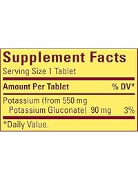 Gluconato de potasio Nature Made, 550 mg, 1358, 3, 3