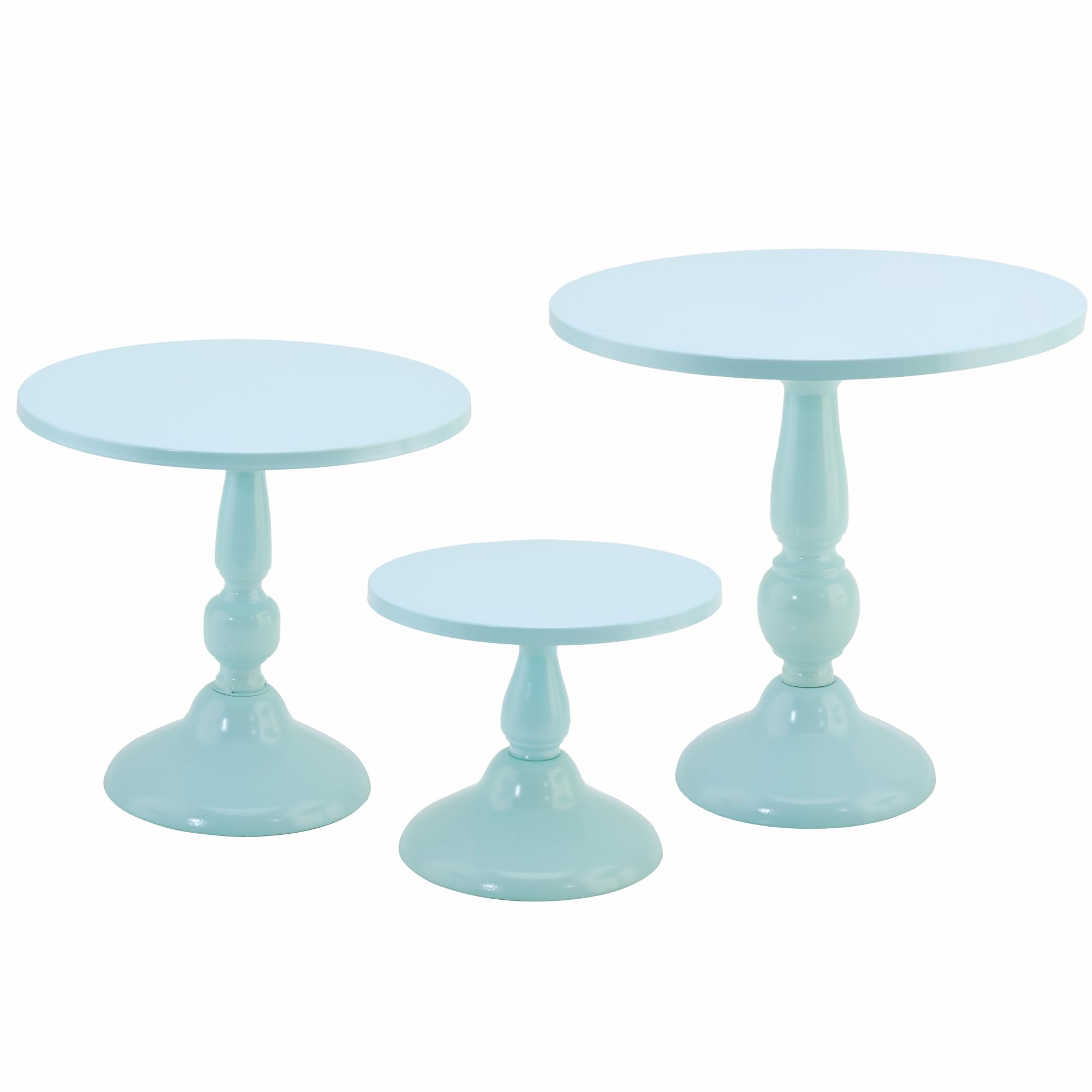 Photo 1 of **********MISSING PARTS*******
QENUIITEA Set of 3 Blue Cake Stands, Metal Round Cake Holder Dessert Pie Pizza Display Stand 8" 10" 12" Serving Tray Decoration for Wedding Celebration Party Birthday Baby Shower