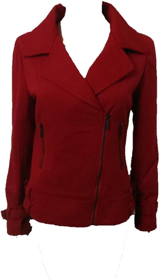 plus size red moto jacket