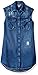 Calvin Klein Girls' Short Sleeve Lightweight Chambray Denim Shirt Dress, Destruct 1010, 7