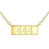 POPLYKE Angel Number Necklace Sterling Silver Pendant Jewelry Birthday Valentines Numerology Gifts for Women