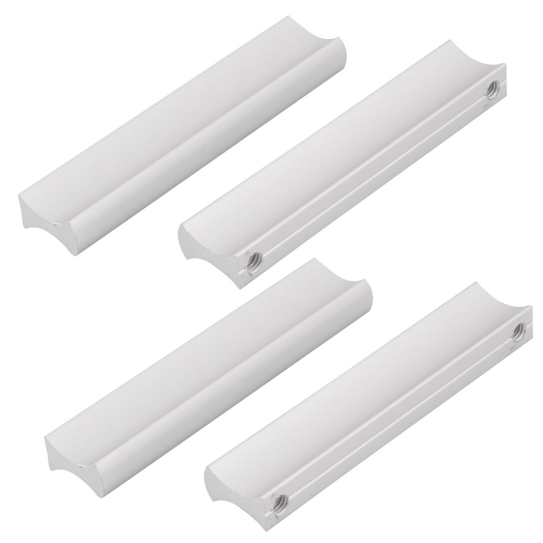 Sourcingmap Metal Furniture Cabinet Drawer Pull Handle 6cm Hole Center Distance 4 Pcs Silver Tone