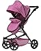 TRIOKID 2 in 1 Deluxe Baby Doll Stroller Sportline X1 Grape Purple Drawable Fabric with Swiveling Wheels & Adjustable Handle