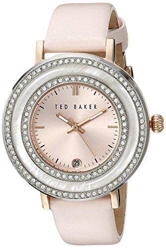 Ted Baker Women's TE2124 "Vintage Glam" Crystal-Accented Stainless Steel Pink Watch