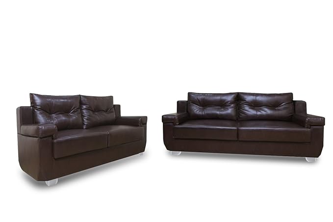 Adorn India Soleado Five Seater Sofa Set 3-2 (Brown )